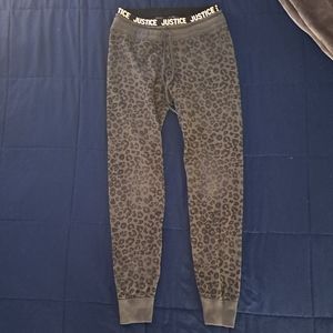 Girls Justice Black Cheetah Print Pants